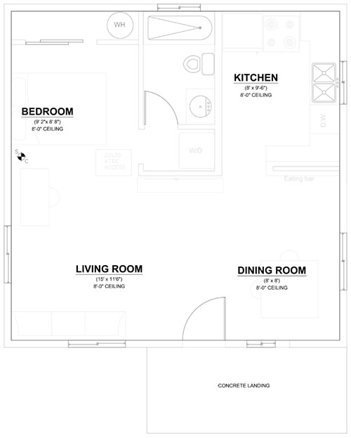 'The Joel' Pre-Approved ADU Design Floor Plan